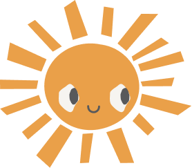 Illustration of a sun with a face