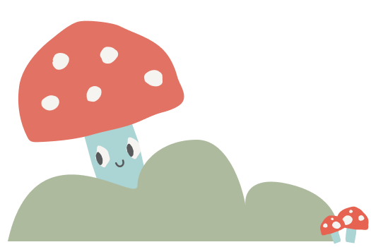 Illustration of a mushroom with face